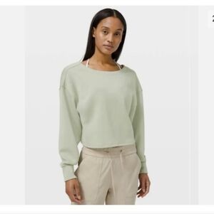 Lululemon Twist Back To Front Pullover Sage Green Size 12 Modal